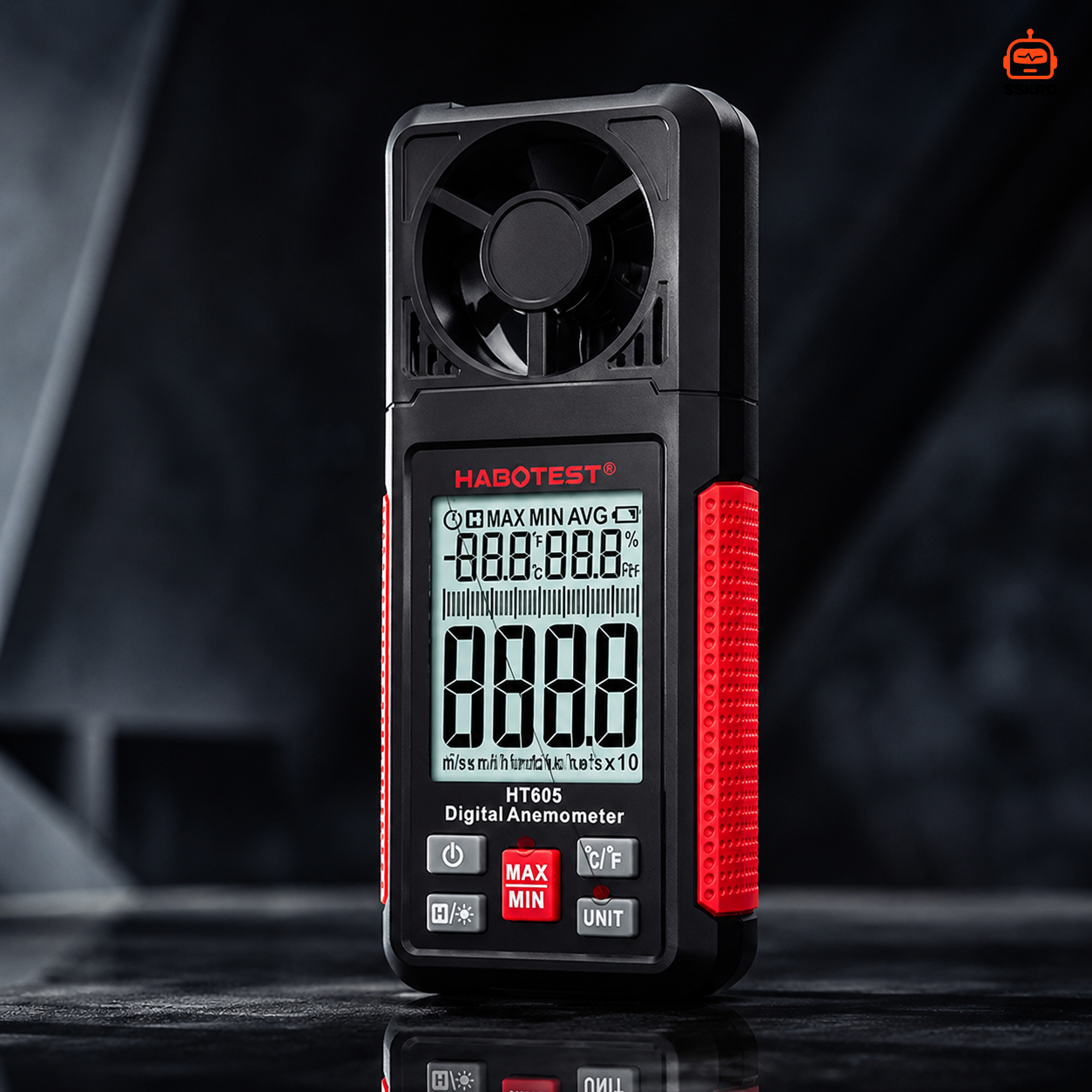 HABOTEST HT605 เครื่องวัดความเร็วลมดิจิทัลขนาดพกพา (Digital Anemometer)
