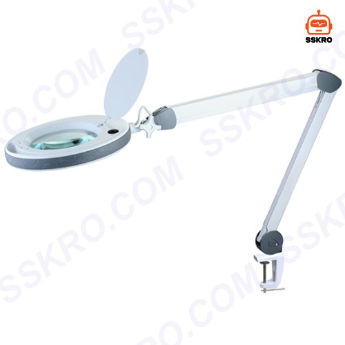 โคมไฟ LED แว่นขยาย 5 Diopter (5D หรือ 2.25เท่า) 10วัตต์ แสง2สี เลนส์กระจก ขนาด 6นิ้ว แบบหนีบโต๊ะ รุ่น/รหัส CADIK 5D-10W รูปที่ 8