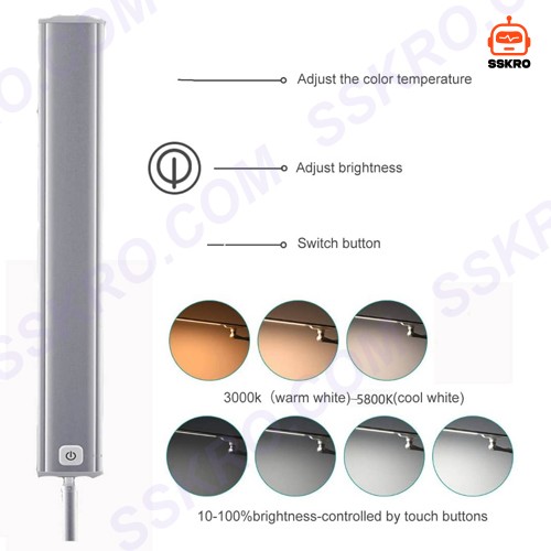 โคมไฟโต๊ะ สำหรับทำงาน งานเขียนแบบ Touch Switch ควบคุมด้วย แสง 3 อุณหภูมิสี Lumen is 650LM รุ่น/รหัส C301 รูปที่ 4