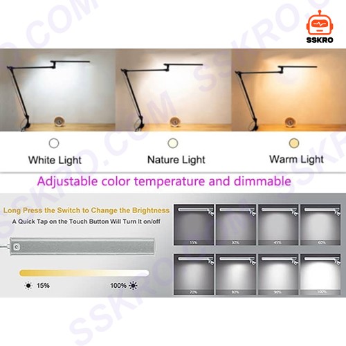 โคมไฟโต๊ะ สำหรับทำงาน งานเขียนแบบ Touch Switch ควบคุมด้วย แสง 3 อุณหภูมิสี Lumen is 650LM รุ่น/รหัส C301 รูปที่ 5