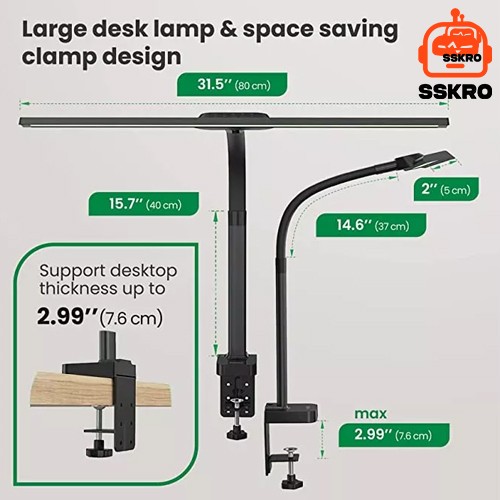 36Watt 2400LM โคมไฟตั้งโต๊ะ LED พร้อมแคลมป์ Touch And Tomote control ไฟสำนักงานขนาดใหญ่ Bright Auto Dimming สำหรับ Workbench Studio โต๊ะทำงาน จอมอนิเตอร์ คอมพิวเตอร์ สถาปนิ รุ่น/รหัส ็็DL-H01 รูปที่ 17