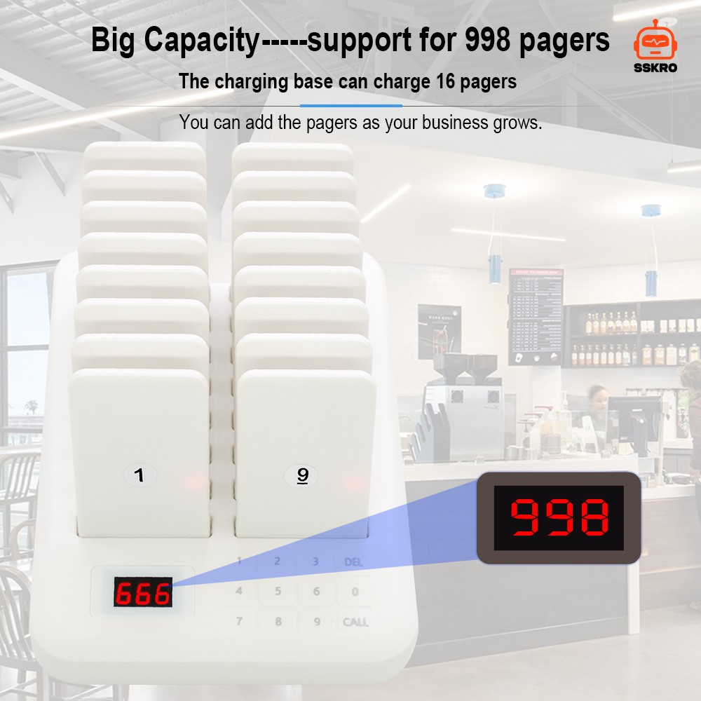 CATEL CTP302/CTP320 ระบบเรียกคิวลูกค้าแบบไร้สาย (Wireless Paging System) ยอดนิยมสำหรับร้านอาหาร ร้านกาแฟ หรือฟู้ดคอร์ด เพื่อให้ลูกค้าไปนั่งรอที่โต๊ะได้โดยไม่ต้องยืนออกันที่หน้าเคาน์เตอร์ ช่วยลดความแออัดและเพิ่มความสะดวกในร้าน รุ่น/รหัส CTP302 รูปที่ 5