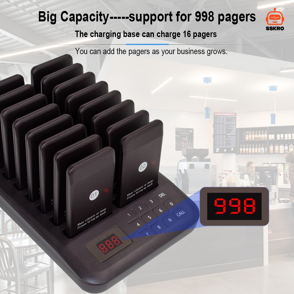 CATEL CTP302/CTP320 ระบบเรียกคิวลูกค้าแบบไร้สาย (Wireless Paging System) ยอดนิยมสำหรับร้านอาหาร ร้านกาแฟ หรือฟู้ดคอร์ด เพื่อให้ลูกค้าไปนั่งรอที่โต๊ะได้โดยไม่ต้องยืนออกันที่หน้าเคาน์เตอร์ ช่วยลดความแออัดและเพิ่มความสะดวกในร้าน รุ่น/รหัส CTP302 รูปที่ 6