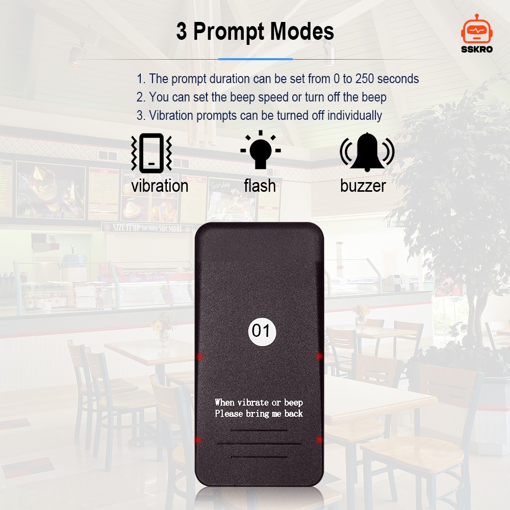 CATEL CTP302/CTP320 ระบบเรียกคิวลูกค้าแบบไร้สาย (Wireless Paging System) ยอดนิยมสำหรับร้านอาหาร ร้านกาแฟ หรือฟู้ดคอร์ด เพื่อให้ลูกค้าไปนั่งรอที่โต๊ะได้โดยไม่ต้องยืนออกันที่หน้าเคาน์เตอร์ ช่วยลดความแออัดและเพิ่มความสะดวกในร้าน รุ่น/รหัส CTP302 รูปที่ 9
