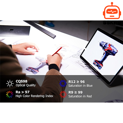 โคมไฟตั้งโต๊ะ แบบเต็มสเปกตรัม พับได้ ทำงานทั่วไป 5Color 22W 1000LM Full-Spectrum (CRI 97+) รุ่น/รหัส S02 รูปที่ 6