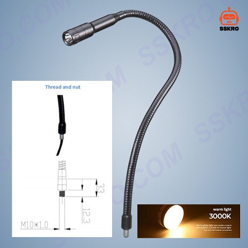 โคมไฟ LED ทำงานพร้อมคอห่านยืดหยุ่น สำหรับเครื่องจักร Machine Work Light รุ่น/รหัส M10A รูปที่ 18