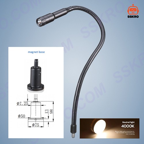 โคมไฟ LED ทำงานพร้อมคอห่านยืดหยุ่น สำหรับเครื่องจักร Machine Work Light รุ่น/รหัส M10A รูปที่ 16