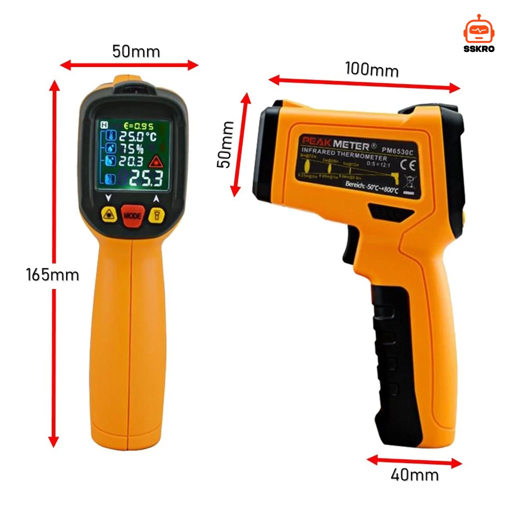 PEAKMETER PM6530D เครื่องวัดอุณหภูมิแบบอินฟราเรด (Infrared Thermometer) รุ่น/รหัส PM6530D รูปที่ 2
