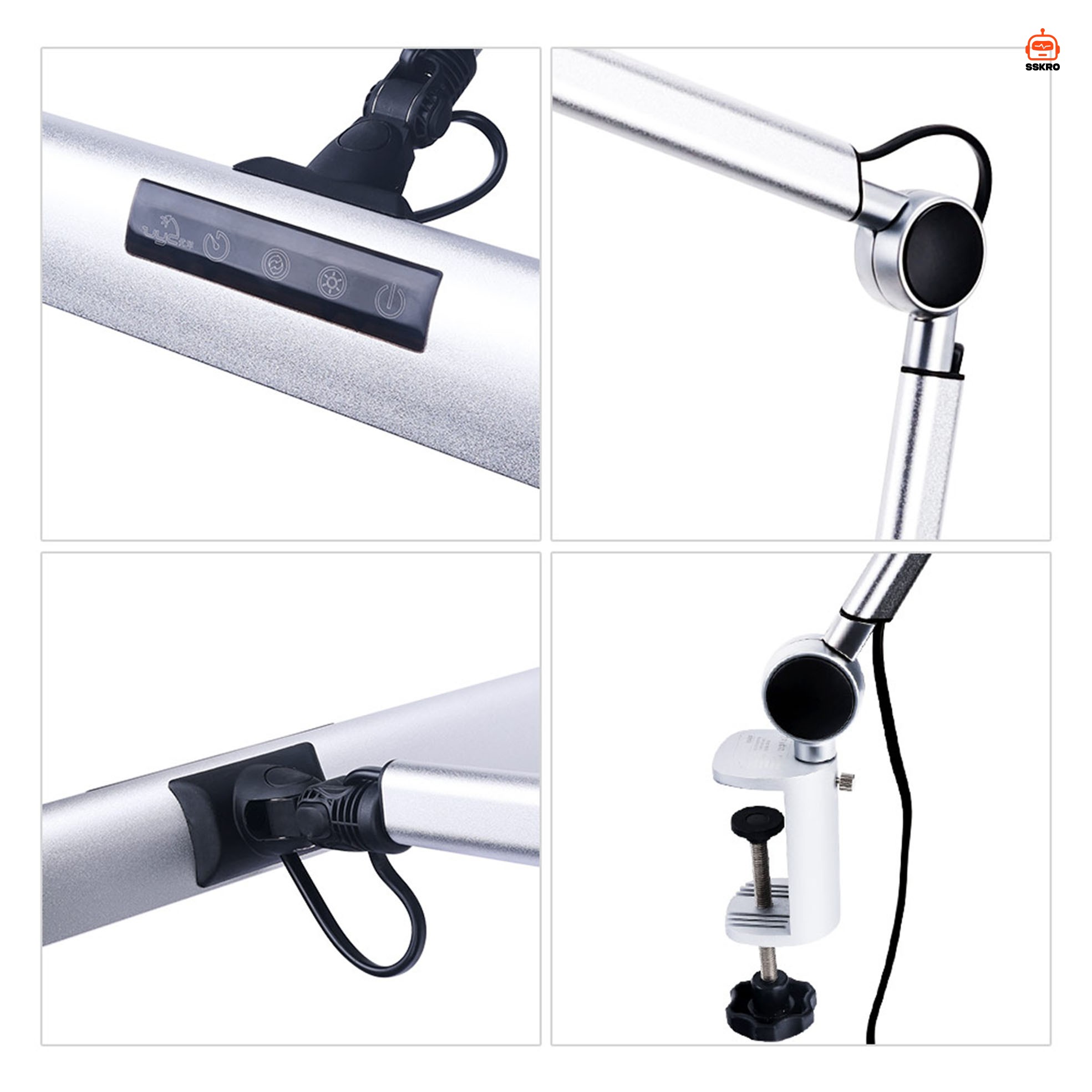 LED Desk Lamp A509-16W โคมไฟทำงาน พับเก็บได้ ยึดติดกับที่ยึด สัมผัสสวิตช์เซ็นเซอร์ ความสว่างระดับ 4 - โหมด 2 Lumen 1100LM Color rendering Index Ra>95 สูง รุ่น/รหัส A509-16W รูปที่ 3