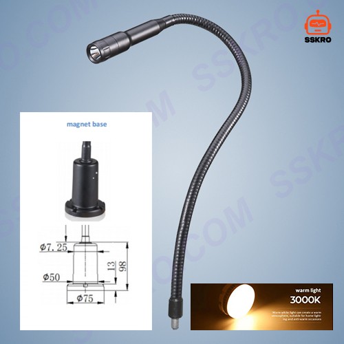 โคมไฟ LED ทำงานพร้อมคอห่านยืดหยุ่น สำหรับเครื่องจักร Machine Work Light รุ่น/รหัส M10A รูปที่ 19
