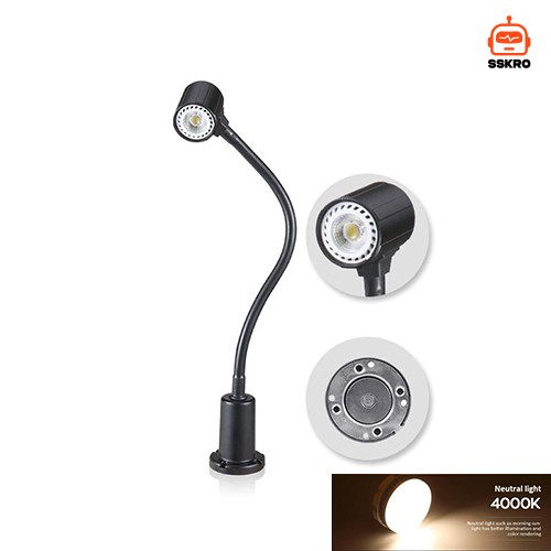 Flexible Magnetic Gooseneck Machine Light ไฟส่องสว่างเครื่องจักรคออ่อนฐานแม่เหล็กอเนกประสงค์ รุ่น/รหัส M3R รูปที่ 6