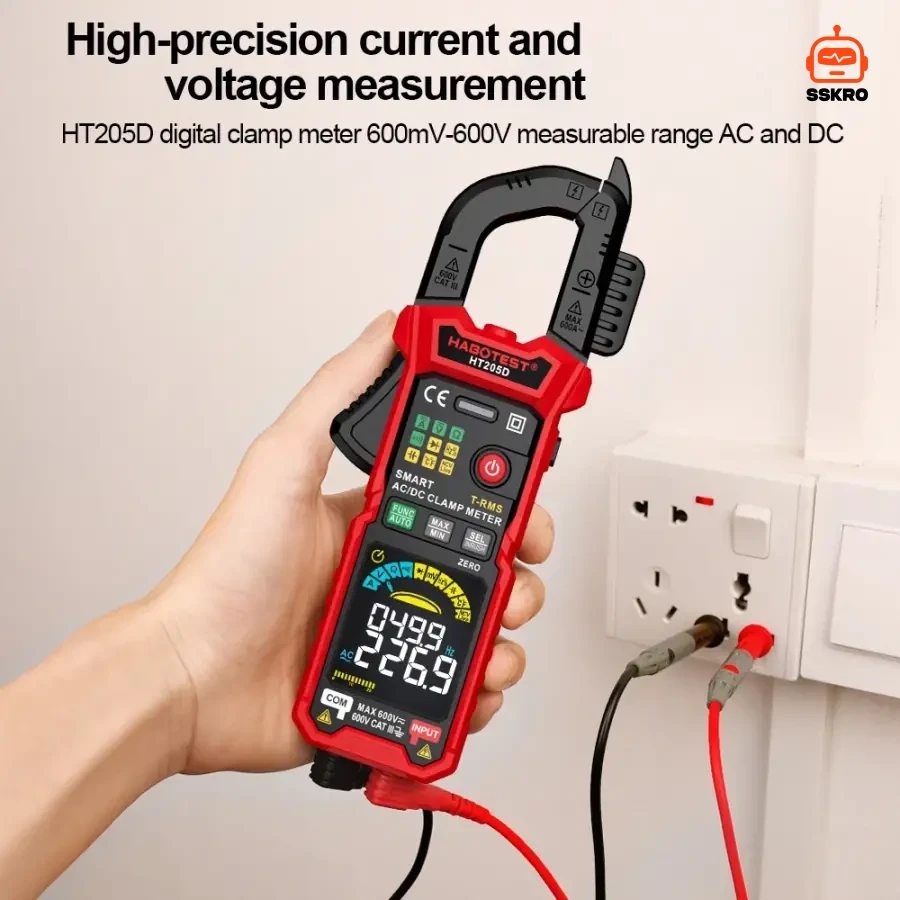 HABOTEST HT205D ดิจิตอลแคลมป์มิเตอร์ 600A AC/DC วัดแรงดันไฟฟ้า 600V True RMS รุ่น/รหัส HT205D รูปที่ 2