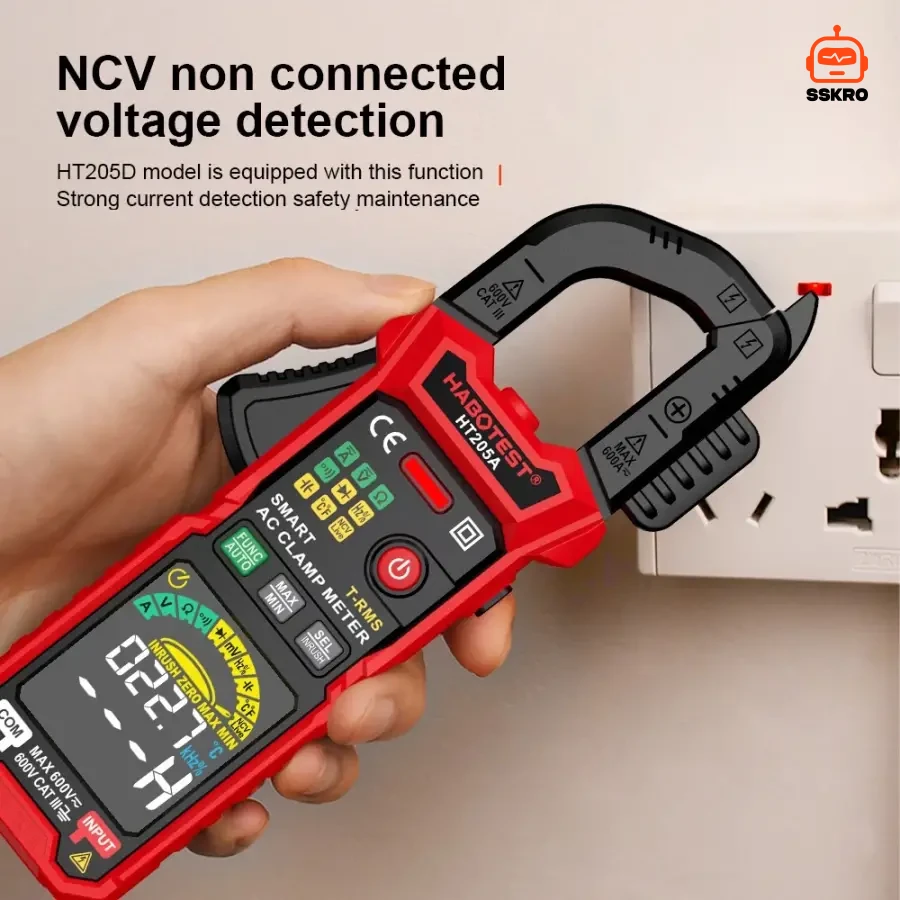 HABOTEST HT205D ดิจิตอลแคลมป์มิเตอร์ 600A AC/DC วัดแรงดันไฟฟ้า 600V True RMS รุ่น/รหัส HT205D รูปที่ 3
