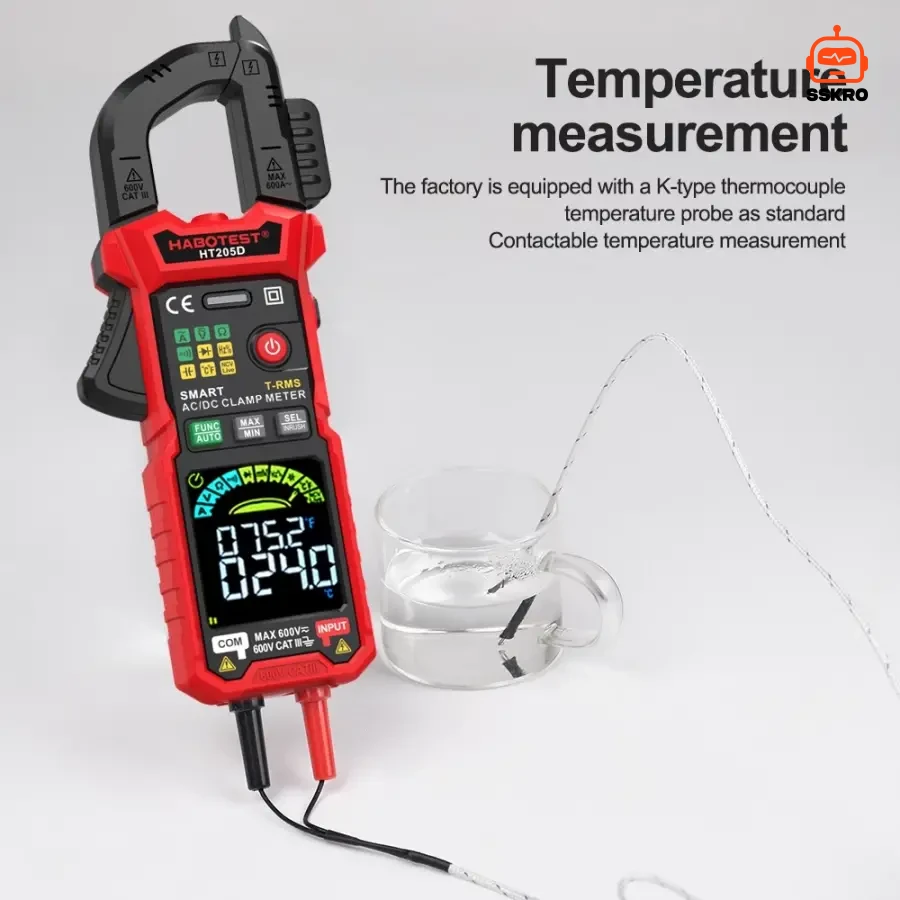 HABOTEST HT205D ดิจิตอลแคลมป์มิเตอร์ 600A AC/DC วัดแรงดันไฟฟ้า 600V True RMS รุ่น/รหัส HT205D รูปที่ 7