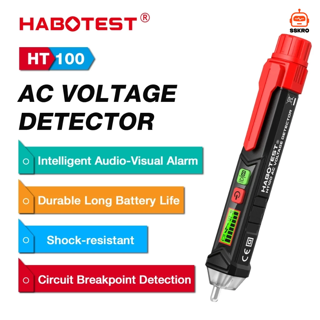 HABOTEST HT100 ปากกาทดสอบแรงดันไฟฟ้ากระแสสลับ (AC Voltage Detector) รุ่น/รหัส HT100 รูปที่ 9