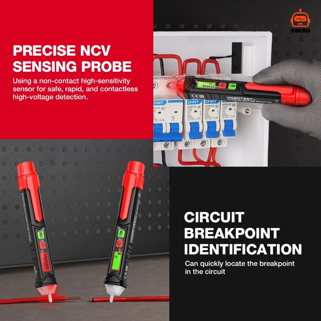 HABOTEST HT100 ปากกาทดสอบแรงดันไฟฟ้ากระแสสลับ (AC Voltage Detector) รุ่น/รหัส HT100 รูปที่ 4