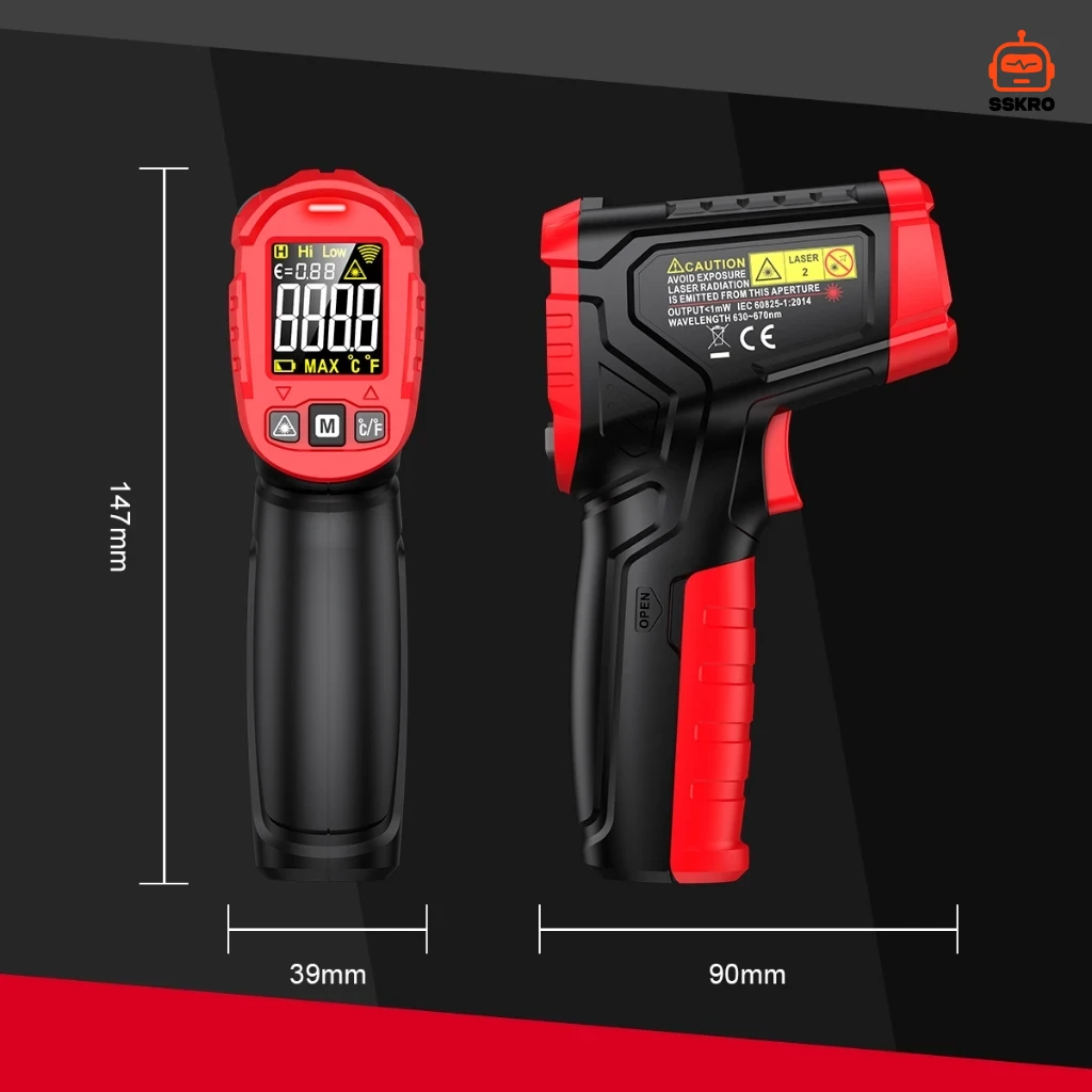 HABOTEST HT641B+ เครื่องวัดอุณหภูมิอินฟราเรด (เลเซอร์) รุ่น/รหัส HT641B+ รูปที่ 2