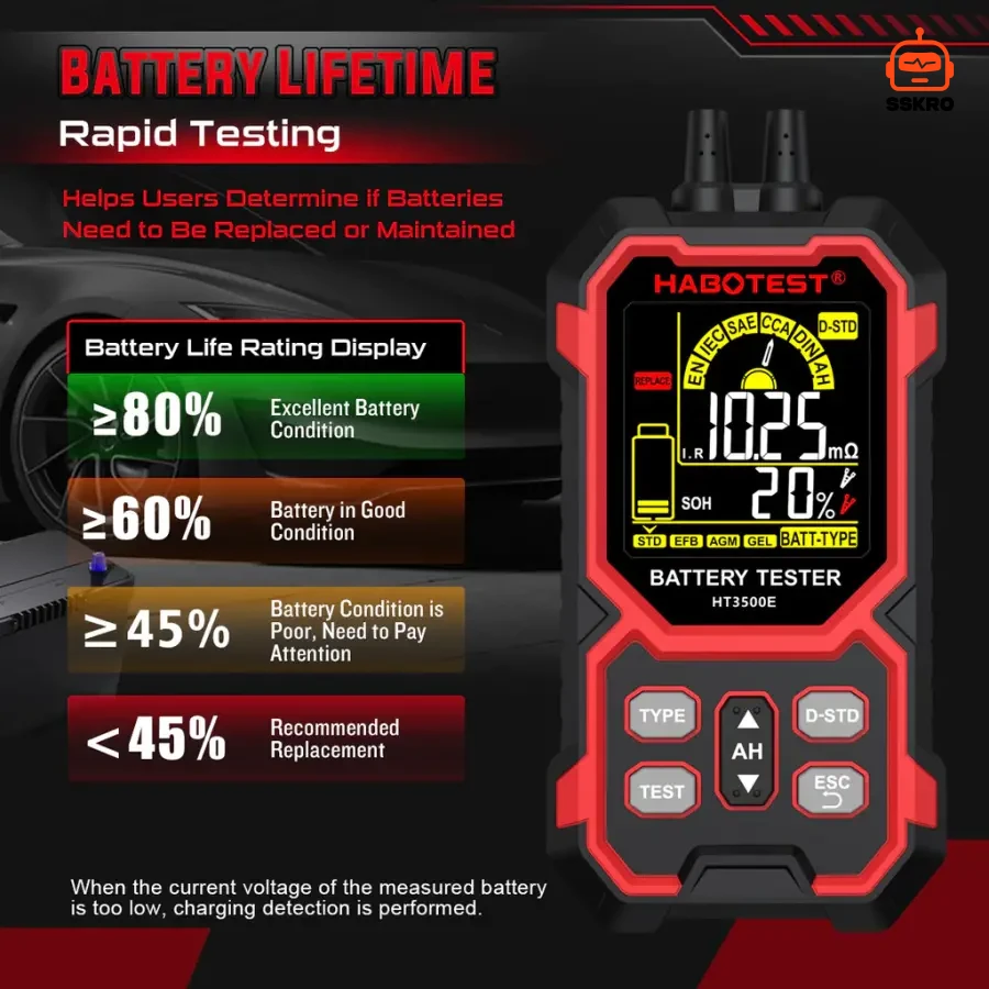เครื่องทดสอบแบตเตอรี่อัจฉริยะ HABOTEST HT350E Battery Tester (8-30V) รุ่น/รหัส 0045 รูปที่ 7