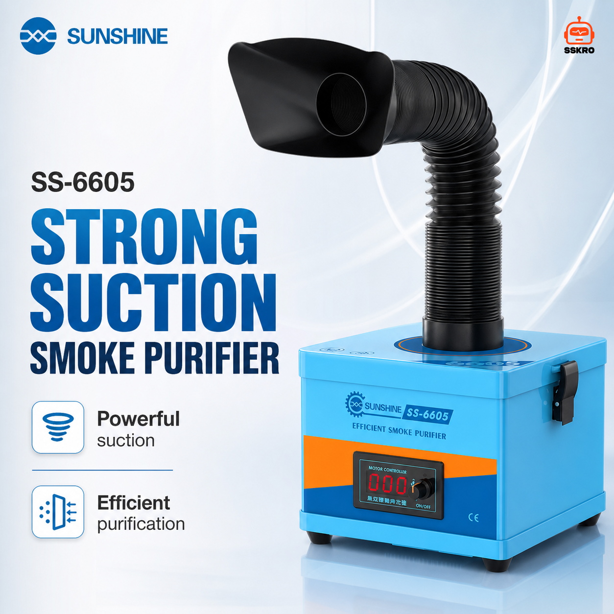 SUNSHINE SS-6605 High efficiency smoke purifier เครื่องดูดควันและกรองอากาศประสิทธิภาพสูง ดูดแรงสูง รุ่น/รหัส SS-6605 รูปที่ 7