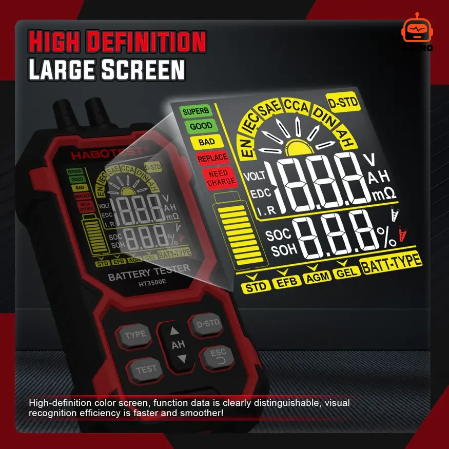 เครื่องทดสอบแบตเตอรี่อัจฉริยะ HABOTEST HT350E Battery Tester (8-30V) รุ่น/รหัส 0045 รูปที่ 4
